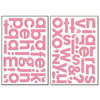 Bo Bunny Press - Chunky Chips Collection - Chipboard Alphabet Stickers - Blush, CLEARANCE