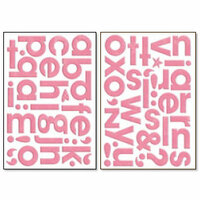 Bo Bunny Press - Chunky Chips Collection - Chipboard Alphabet Stickers - Blush, CLEARANCE