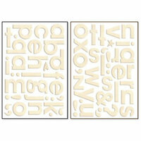 Bo Bunny Press - Chunky Chips Collection - Chipboard Alphabet Stickers - Chiffon, CLEARANCE