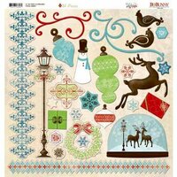 Bo Bunny - Blitzen Collection - Christmas - 12 x 12 Chipboard Stickers