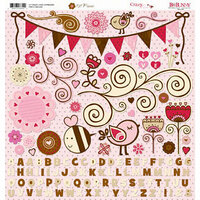 Bo Bunny Press - Crazy Love Collection - Valentine - 12 x 12 Chipboard Stickers - Crazy Love