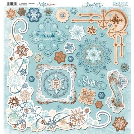 Bo Bunny Press - Snowfall Collection - 12 x 12 Chipboard Stickers