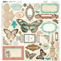 Bo Bunny Press - Gabrielle Collection - 12 x 12 Chipboard Stickers - Gabrielle