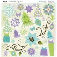 Bo Bunny Press - Winter Joy Collection - Christmas - 12 x 12 Chipboard Stickers - Winter Joy