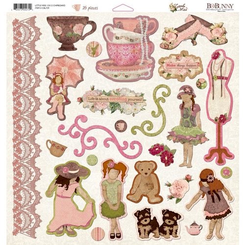 Bo Bunny Press - Little Miss Collection - 12 x 12 Chipboard Stickers