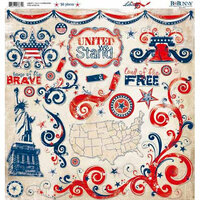 Bo Bunny Press - Liberty Collection - 12 x 12 Chipboard Stickers - Liberty