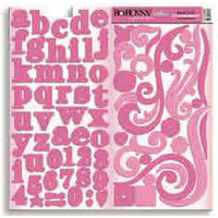 Bo Bunny Press - Double Dot - Chipboard - Pink Punch
