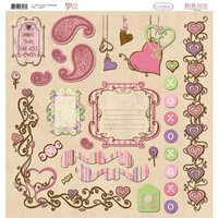 Bo Bunny - Smoochable Collection - 12 x 12 Chipboard Stickers