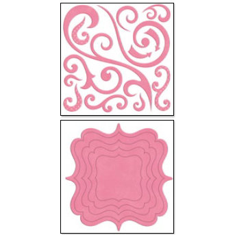 Bo Bunny Press - Chunky Charms Collection - Chipboard Stickers - Swirls and Brackets - Blush, CLEARANCE