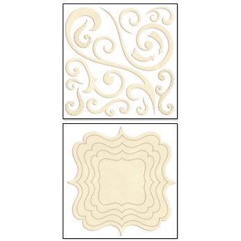 Bo Bunny Press - Chunky Charms Collection - Chipboard Stickers - Swirls and Brackets - Chiffon, CLEARANCE