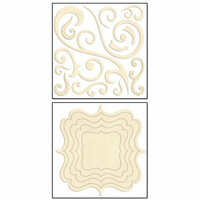 Bo Bunny Press - Chunky Charms Collection - Chipboard Stickers - Swirls and Brackets - Chiffon, CLEARANCE