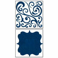 Bo Bunny Press - Chunky Charms Collection - Chipboard Stickers - Swirls and Brackets - Dark Denim, CLEARANCE