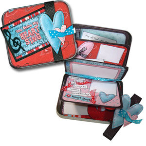 Bo Bunny Press - All In One Kit - Heart Throb CD Tin Album, CLEARANCE