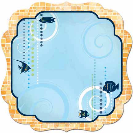 Bo Bunny - Barefoot and Bliss Collection - 12 x 12 Die Cut Paper - Aquarium