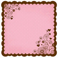 Bo Bunny - Crazy Love Collection - Valentine - 12 x 12 Die Cut Paper - Crazy Love Muffin