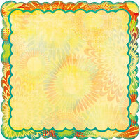 Bo Bunny Press - Flower Child Collection - 12 x 12 Die Cut Paper - Flower Child Psychedelic, BRAND NEW