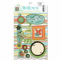 Bo Bunny - Ad Lib Collection - 3 Dimensional Stickers with Glitter and Jewel Accents