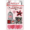Bo Bunny - Crush Collection - Valentine - Layered Stickers with Glitter and Jewel Accents