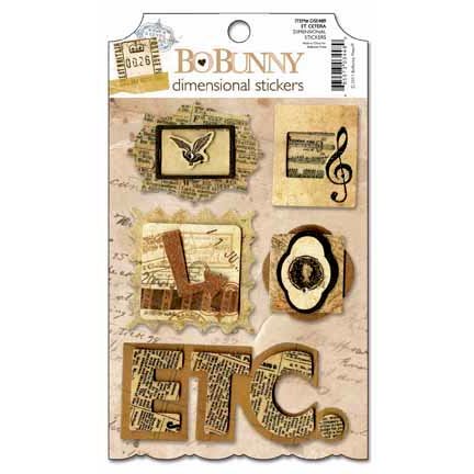 Bo Bunny Press - Et Cetera Collection - 3 Dimensional Stickers with Glitter and Jewel Accents