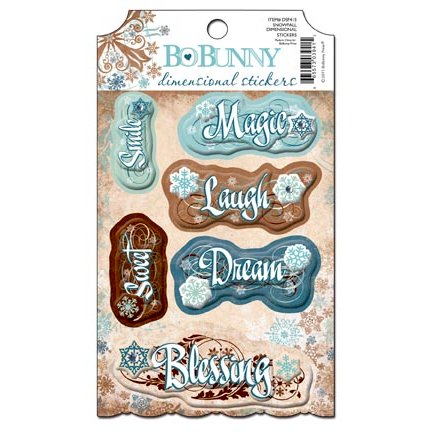Bo Bunny - Snowfall Collection - 3 Dimensional Stickers with Jewel Accents