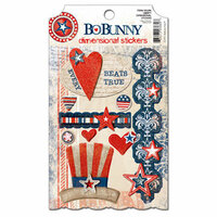 Bo Bunny - Liberty Collection - 3 Dimensional Stickers with Glitter and Jewel Accents