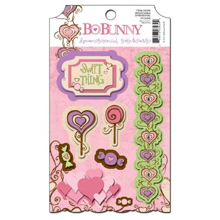 Bo Bunny Press - Smoochable Collection - 3 Dimensional Stickers with Glitter and Jewel Accents