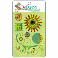 Bo Bunny Press - Flower Child Collection - I Candy 3 Dimensionals - Cardstock Stickers with Glitter and Jewel Accents, CLEARANCE
