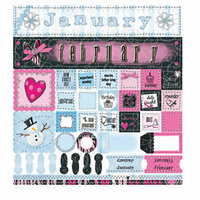 Bo Bunny Press - Month 2 Month Collection - Cardstock Stickers - January and February, CLEARANCE