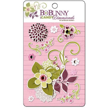 Bo Bunny Press - Jazmyne Collection - I Candy 3 Dimensionals - Cardstock Stickers with Glitter and Jewel Accents, CLEARANCE