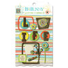 Bo Bunny - Ad Lib Collection - Layered Chipboard Stickers with Glitter and Jewel Accents