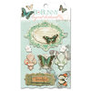 Bo Bunny - Gabrielle Collection - Layered Chipboard Stickers with Glitter and Jewel Accents