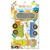 Bo Bunny - On The Go Collection - Layered Chipboard Stickers with Glitter and Jewel Accents