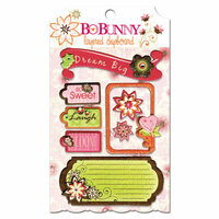 Bo Bunny Press - Vicki B Collection - Layered Chipboard Stickers with Glitter and Jewel Accents