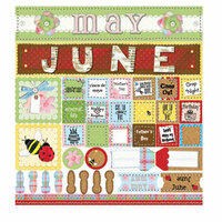 Bo Bunny Press - Month 2 Month Collection - Cardstock Stickers - May and June, CLEARANCE