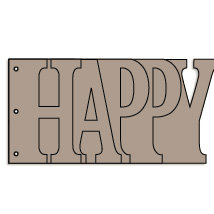 Bo Bunny Press - Album - My Word - Happy - Chipboard - Birthday