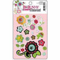 Bo Bunny Press - Petal Pushers Collection - I Candy 3 Dimensionals - Cardstock Stickers with Glitter and Jewel Accents, CLEARANCE