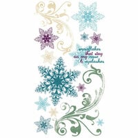 Bo Bunny Press - Snowy Serenade Collection - Rub Ons - Flurries, CLEARANCE