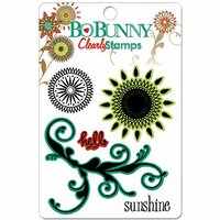Bo Bunny Press - Flower Child Collection - Clear Acrylic Stamps - Flower Child, CLEARANCE