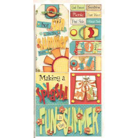 Bo Bunny Press - Organic Collection - Cardstock Stickers - Summer Fun - Beach