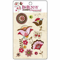 Bo Bunny Press - Sophie Collection - I Candy 3 Dimensionals - Cardstock Stickers with Glitter and Jewel Accents, BRAND NEW