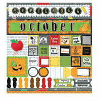 Bo Bunny Press - Month 2 Month Collection - Cardstock Stickers - September and October, CLEARANCE
