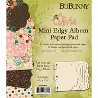 Bo Bunny Press - Olivia Collection - Mini Edgy Album Paper and Die Cut Pad - 6.25 x 7.25