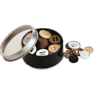 Bo Bunny Press - All Stuck Up - Magnetic Storage Container - Buttons - Licorice, CLEARANCE