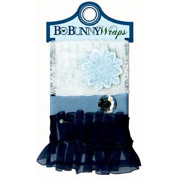 Bo Bunny Press - Midnight Frost Collection - Christmas - Ribbon Wraps - Frost, BRAND NEW
