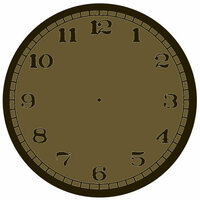 Canvas Corp - 12 x 12 Die Cut Paper - Stamped Clock - Black and Kraft