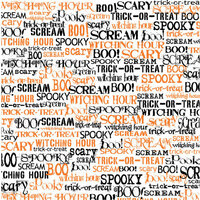 Canvas Corp - Halloween - 12 x 12 Paper - Spooky Words on White