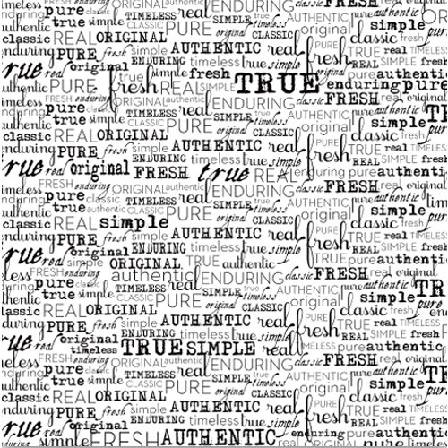 Canvas Corp - Black and White Collection - 12 x 12 Paper - Fresh Words
