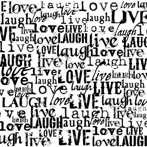 Canvas Corp - Black and White Collection - 12 x 12 Paper - Live Love Laugh