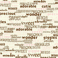 Canvas Corp - Baby Collection - 12 x 12 Paper - Pink and Ivory Baby Words
