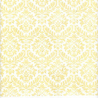 Canvas Corp - Handmade Collection - 12 x 12 Paper - Flocked Ivory Damask on White